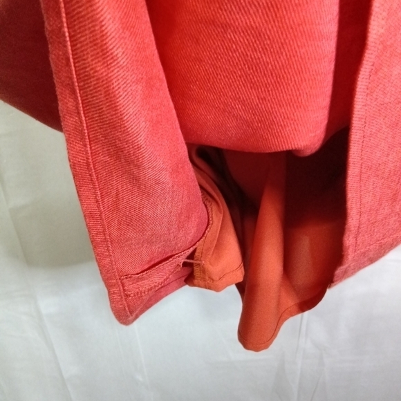 Re- Imagined by J.Crew Tank Sheath Dress Solid Rust Linen Blend SZ Petite 8P - Picture 9 of 11